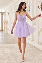 Load image into Gallery viewer, LA Merchandise LARSF047 V-Neck Layered Tulle Lace Bodice Hoco Dress