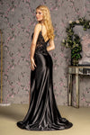 Load image into Gallery viewer, LA Merchandise LAS3330 V-neck Embellished Long Prom Satin Gown