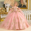 Load image into Gallery viewer, LAS3814 Dusty Rose Wholesale Sequin Glitter Dress with Detachable Ruffled Sleeves Ball Gown - - Quinceanera Dress LAS