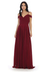 Load image into Gallery viewer, Cold Shoulder Long Bridesmaid Chiffon Gown By LA Merchandise LAV5183 - - Bridesmaids Dress LAV