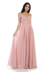 Load image into Gallery viewer, Cold Shoulder Long Bridesmaid Chiffon Gown By LA Merchandise LAV5183 - - Bridesmaids Dress LAV