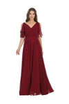 Load image into Gallery viewer, Long Formal Flutter Sleeves Bridesmaid Dress By LA Merchandise LAV3345 - - Bridesmaids Dress LAV