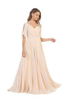 Load image into Gallery viewer, Long Formal Flutter Sleeves Bridesmaid Dress By LA Merchandise LAV3345 - - Bridesmaids Dress LAV
