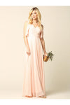 Load image into Gallery viewer, Long Formal Flutter Sleeves Bridesmaids Dress - The Dress Outlet
