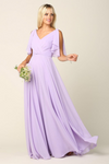 Load image into Gallery viewer, Long Formal Flutter Sleeves Bridesmaids Dress - The Dress Outlet