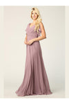 Load image into Gallery viewer, Long Formal Flutter Sleeves Bridesmaids Dress - The Dress Outlet
