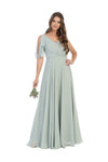 Load image into Gallery viewer, Long Formal Flutter Sleeves Bridesmaids Dress - The Dress Outlet
