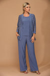 Load image into Gallery viewer, Plus Size Lace Jacket Formal Pant Suit for Mother of the Bride - LA Merchandise LAV3455 - - Pant Suit LAV