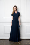 Load image into Gallery viewer, Long Formal Ruffle Sleeve Chiffon Evening Dress By LA Merchandise LAV3442 - - Formal Dress LAV