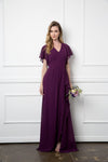Load image into Gallery viewer, Long Formal Ruffle Sleeve Chiffon Evening Dress By LA Merchandise LAV3442 - - Formal Dress LAV