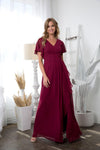 Load image into Gallery viewer, Long Formal Ruffle Sleeve Chiffon Evening Dress By LA Merchandise LAV3442 - - Formal Dress LAV