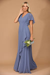 Load image into Gallery viewer, Long Formal Ruffle Sleeve Chiffon Evening Dress By LA Merchandise LAV3442 - - Formal Dress LAV