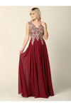 Load image into Gallery viewer, LA Merchandise LAV5233 Long Chiffon Mother of the Bride Dress - - Mother of the Bride Dress LAV