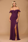 Load image into Gallery viewer, Long Off-Shoulder Chiffon Dress By LA Merchandise LAV3438 - - Long Bridesmaids Dress LAV