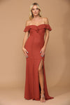 Load image into Gallery viewer, Long Off-Shoulder Chiffon Dress By LA Merchandise LAV3438 - - Long Bridesmaids Dress LAV