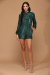 Load image into Gallery viewer, Long Sleeve Short Sequined Jumpsuit By LA Merchandise LAV3435 - - Jumpsuit LAV