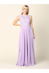 Load image into Gallery viewer, Long Sleeveless Bridesmaid Lace Chiffon Dress By LA Merchandise LAV3299 - - Bridesmaids Dress LAV