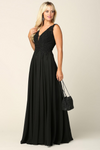Load image into Gallery viewer, LA Merchandise LAV5201 Lace Bodice Chiffon A-Line Formal Evening Dress with V-Neck and Open Back - - Mother of he Bride Dress LAV
