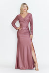 Load image into Gallery viewer, Wholesale Mother Of The Bride Dress V-Neck Long Formal Gown By LAF5323 - MAUVE - Dress LAF