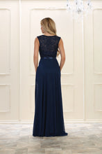 Load image into Gallery viewer, Sleeveless embroidered formal chiffon dress- LA1519