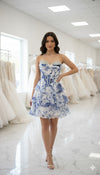 Load image into Gallery viewer, LA Merchandise LA2215 Tier Sweetheart Short Cocktail Dress Floral Print HOCO Party Dress