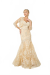 Load image into Gallery viewer, Formal Floral Lace Mermaid Evening Gown with Bolero Jacket By LA Merchandise LAV5250 - - Formal Dresses LAV