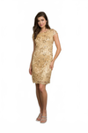 Load image into Gallery viewer, Cap Sleeve Short Mother of the Bride Lace Dress By LA Merchandise LAV3473 - - Mother of the Bride Dresses LAV