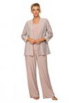 Load image into Gallery viewer, Plus Size Lace Jacket Formal Pant Suit for Mother of the Bride - LA Merchandise LAV3455 - - Pant Suit LAV