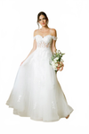 Load image into Gallery viewer, Long Bridal A-Line Removable Sleeve Wedding Dress By LA Merchandise LAV5270 - - Wedding Dresses LAV