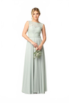Load image into Gallery viewer, Long Sleeveless Bridesmaid Lace Chiffon Dress By LA Merchandise LAV3299 - - Bridesmaids Dress LAV