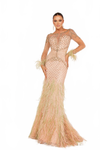 Load image into Gallery viewer, Terani Couture 241GL2631 Clearance Sage Champagne Size 8 Wholesale Long Beaded Formal Evening Gown - - Dress Terani Couture
