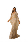 Load image into Gallery viewer, Terani Couture 251M4326 Clearance Light-Gold Size 6 Wholesale Long Sleeve Cape Mother of the Bride Dress - - Dress Terani Couture