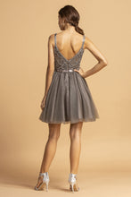 Load image into Gallery viewer, La Merchandise LAES2120 Double Shoulder Straps Rhinestone Short Dress - - LA Merchandise