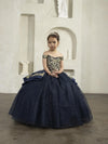 Load image into Gallery viewer, LA Merchandise LAZSCK320 Girls Embroidered Off Shoulder A-Line Gown with Satin Ruffles