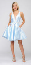 Load image into Gallery viewer, Short Plunging V-Neckline Mikado Bridesmaid Dress LAY7894