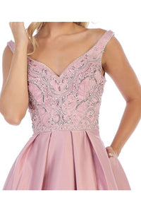 Prom Dress with side pockets - LA1632 - - LA Merchandise