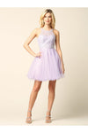 Load image into Gallery viewer, Prom Short Halter Homecoming Cocktail Dress - The Dress Outlet