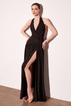 Load image into Gallery viewer, Wholesale Halter Evening Gown with High Slit Formal Dress By LART502