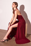 Load image into Gallery viewer, Wholesale Halter Evening Gown with High Slit Formal Dress By LART502