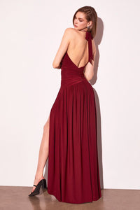 Wholesale Halter Evening Gown with High Slit Formal Dress By LART502