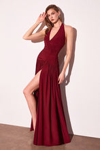 Load image into Gallery viewer, Wholesale Halter Evening Gown with High Slit Formal Dress By LART502