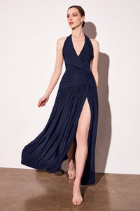 Wholesale Halter Evening Gown with High Slit Formal Dress By LART502