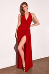 Load image into Gallery viewer, Wholesale Halter Evening Gown with High Slit Formal Dress By LART502