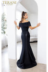 Load image into Gallery viewer, Terani Couture 232M1530 Clearance Emerald Size 12 Wholesale Long Off-Shoulder Mother of the Bride Dress