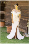 Load image into Gallery viewer, Terani Couture 232M1530 Clearance Emerald Size 12 Wholesale Long Off-Shoulder Mother of the Bride Dress