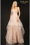 Load image into Gallery viewer, Clearance Blush Size 6 Wholesale Prom Pageant A-Line Spaghetti Strap Long Evening Tulle Dress By Terani Couture 2011P1213