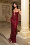 Load image into Gallery viewer, Wholesale Strapless Sequin Corset Evening Gown Formal Prom Dress By LA2195