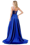Cargar imagen en el visor de la galería, LAHL2861L Wholesale Long Satin Corset Prom Dress with Beaded Sheer Bodice Pockets &amp; Lace-Up Back - - Long Formal Dress LAH