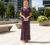 Load image into Gallery viewer, Short Sleeve Mother of the Bride Formal Evening Dress By LA Merchandise LAV3456 - Plum - Mother of the Bride Dress LAV