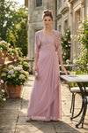 Load image into Gallery viewer, Long Mother of the Bride Lace Chiffon Jacket Dress By LA Merchandise LAV3094-1 - Dusty Rose - Mother of the Bride Dress LAV